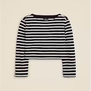 J. Crew Mariner Striped Cropped Long Sleeve Top